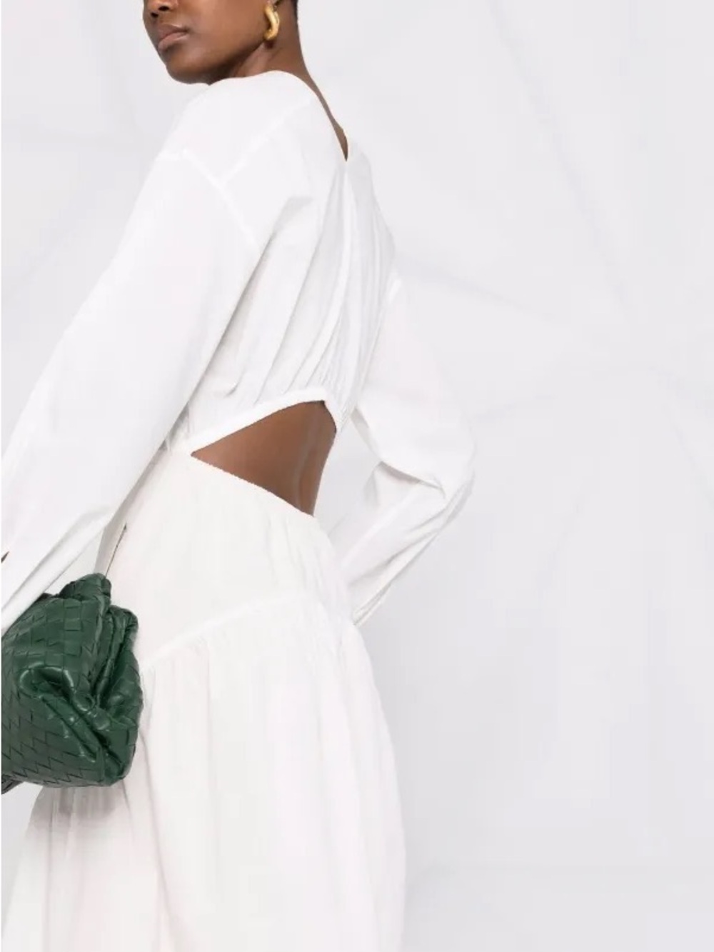 NWT Vince White Long-Sleeve Cutout Maxi Dress